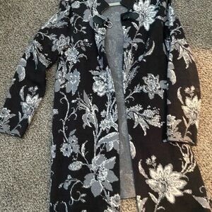 Cynthia Rowley Black and Gray Floral Jacket